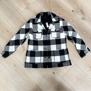NWT TALBOTS Black and White Plaid Jacket